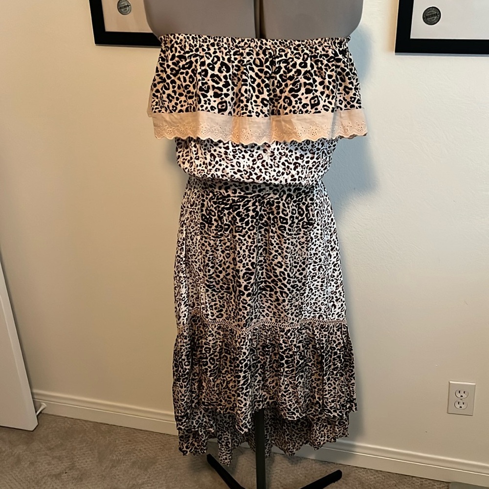 Contrasting Leopard Top and skirt Set